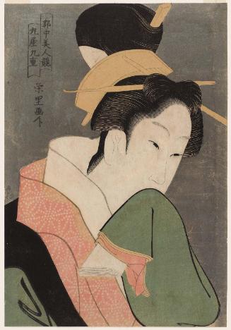 Kokonoe of the Maruya, from the series Comparison of Beauties in the Pleasure Quarters (Kuruwa-jû bijin kurabe)