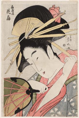 Hanaôgi of the Ôgiya, from an untitled series of large heads of courtesans