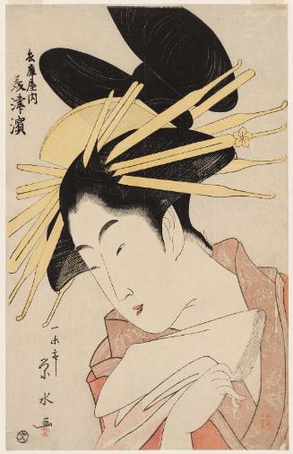 Mitsuhama of the Hyôgoya, from an untitled series of large heads of courtesans