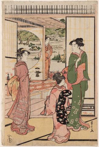 Women in a Mansion with a Garden