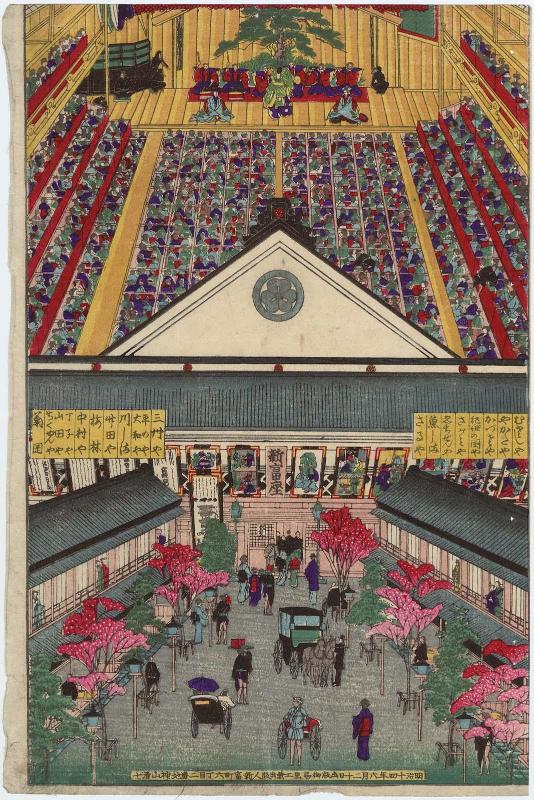 Exterior and Interior of the Shin-Tomiza Kabuki Theater