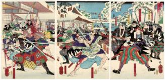 The Loyal Samurai Break into the Mansion in the Night Attack (Gishi youchi rannyû no zu)