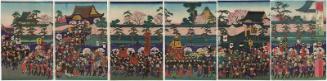Emperor Nintoku Visits His Palace in the City of Naniwa (Nintoku tennô Naniwa-to gosho e miyuki no zu)