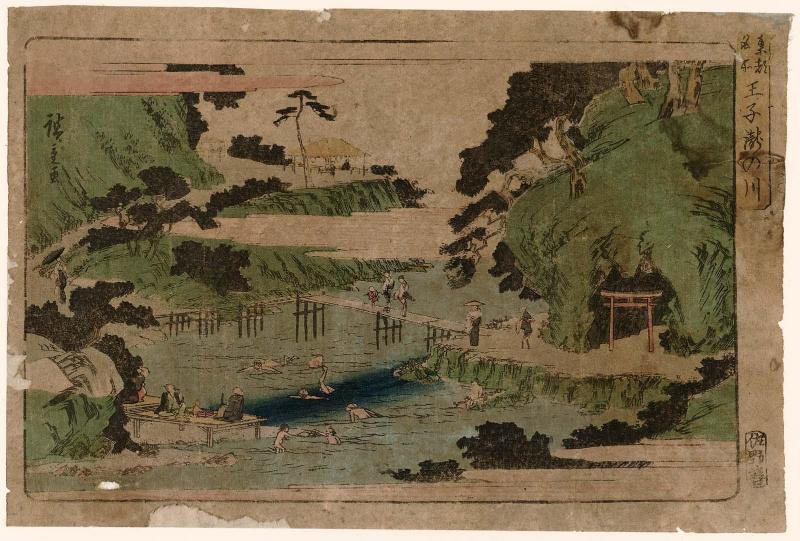 Waterfall River at Ôji (Ôji Takinogawa), from the series Famous Places in the Eastern Capital (Tôto meisho)