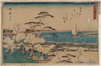 Cherry Blossoms in Full Bloom at Goten-yama (Goten-yama hanazakari), from the series Famous Places in Edo (Edo meisho)
