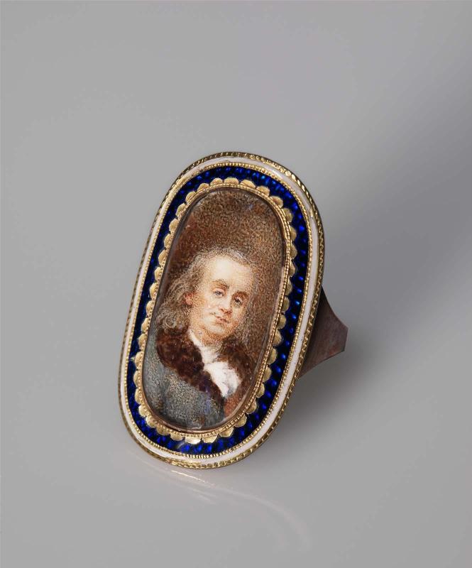 Ring with miniature portrait of Benjamin Franklin