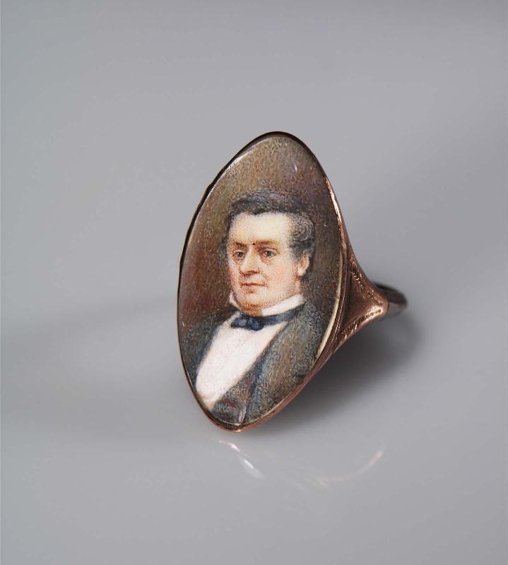 Ring with miniature portrait of Washington Irving