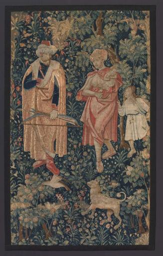 Millefleurs Tapestry with Oriental Figures (possibly from a series of country life millefleurs tapestries)