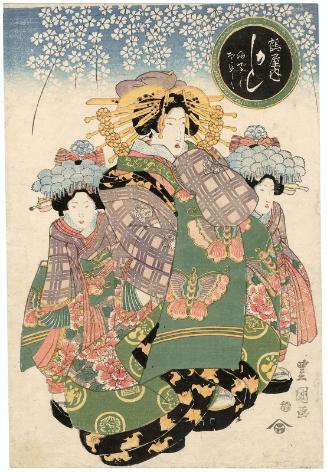 Kashiku of the Tsuruya, kamuro Fudeji and Someji