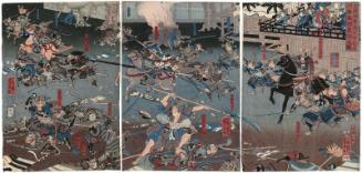 The Night Attack at Horikawa in Rokujô on the 17th Day of the 9th Month, 1185 (Bunji gannen kugatsu jûshichinichi Rokujô Horikawa youchi no zu)