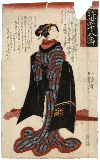 The Habit of Going Out to Temples and Shrines (Monomairi ni deru kuse), from the series Forty-eight Habits of the Floating World (Ukiyo yonjû-hachi kuse)