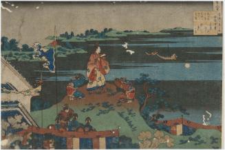Poem by Abe no Nakamaro, from the series One Hundred Poems Explained by the Nurse (Hyakunin isshu uba ga etoki)