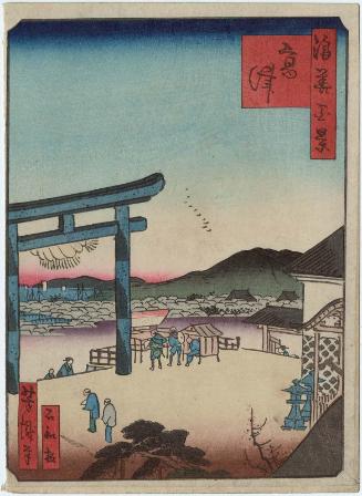 The Kôzu Shrine (Kôzu), from the series One Hundred Views of Osaka (Naniwa hyakkei)