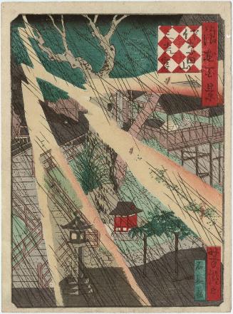 Sankô-no-miya Shrine at Sanada Hill (Sanada-yama Sankô-no-miya), from the series One Hundred Views of Osaka (Naniwa hyakkei)