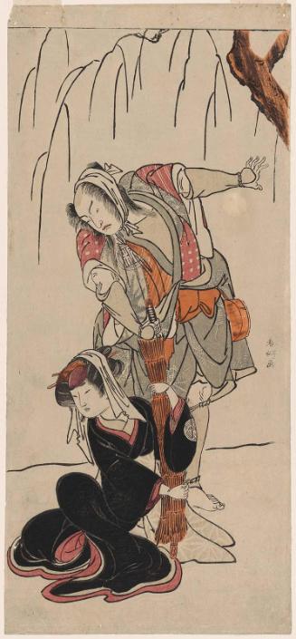 Actor Arashi Sangorô II as Yazama Jûtarô and Yamashita Kinsaku II as Orie