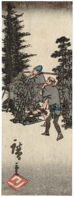 Fragment of: The Kayabachô Restaurant: (Actor Arashi Rikan III as) Kuzunoha, from the series Famous Restaurants of the Eastern Capital (Tôto kômei kaiseki zukushi)