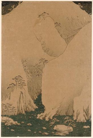 Mountain River on the Kiso Road (Kisoji no yamakawa), from an untitled set of three triptychs