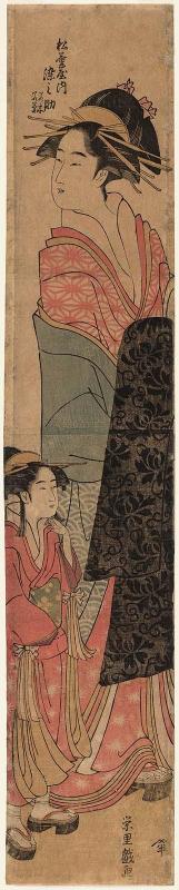 Somenosuke of the Matsubaya, kamuro Wakagi and Wakaba