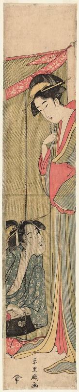 Women Inside and Outside a Mosquito Net