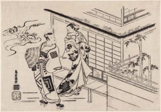Actors Nakamura Takesaburô I as Kewaizaka Shôshô and Ichikawa Danjurô II as Soga no Gorô