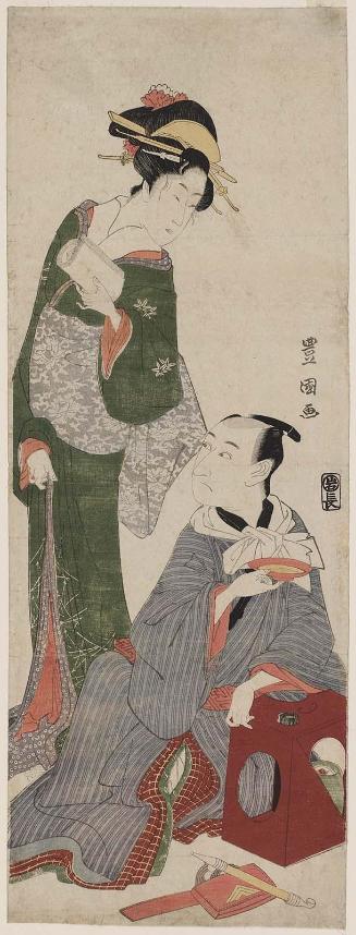 Actor Ichikawa Omezô (?) and a Woman