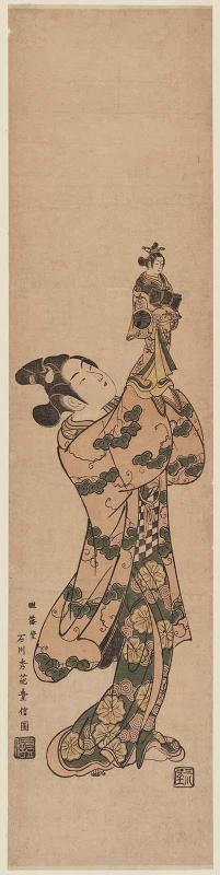Young Man Holding a Puppet of Actor Segawa Kikunojô I