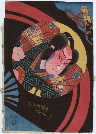 Actors Arashi Kichisaburô III as Minamoto Kurô Yoshitsune (R) and Nakamura Fukusuke I as Kumagai Jirô Naozane (L)