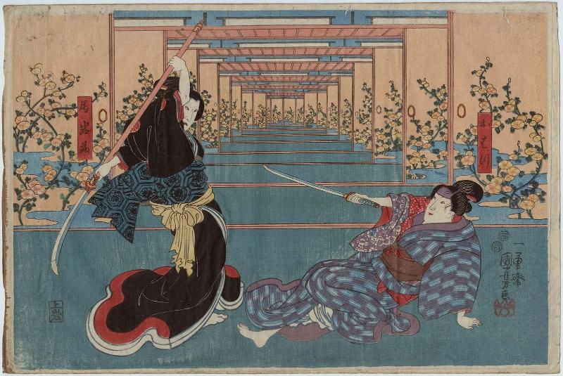 Actors Bandô Shûka I as Ohatsu and Sawamura Sôjûrô V as Tsubone Iwafuji