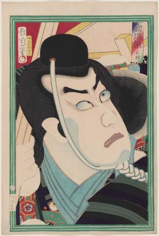 Actor Kawarazaki Sanshô as Benkei in The Subscription List (Kanjinchô), from an untitled series of actor portraits