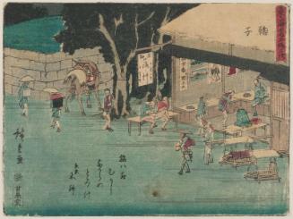 Mariko, from the series Fifty-three Stations of the Tôkaidô Road (Tôkaidô gojûsan tsugi), also known as the Kyôka Tôkaidô