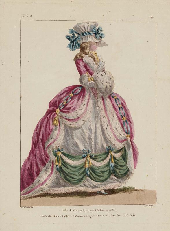 Gallerie des Modes et Costumes Français. 1er cahier de grandes robes d'etiquette de cour de la France faisant suite aux costumes français.  ooo.359 "Habit de Cour..."