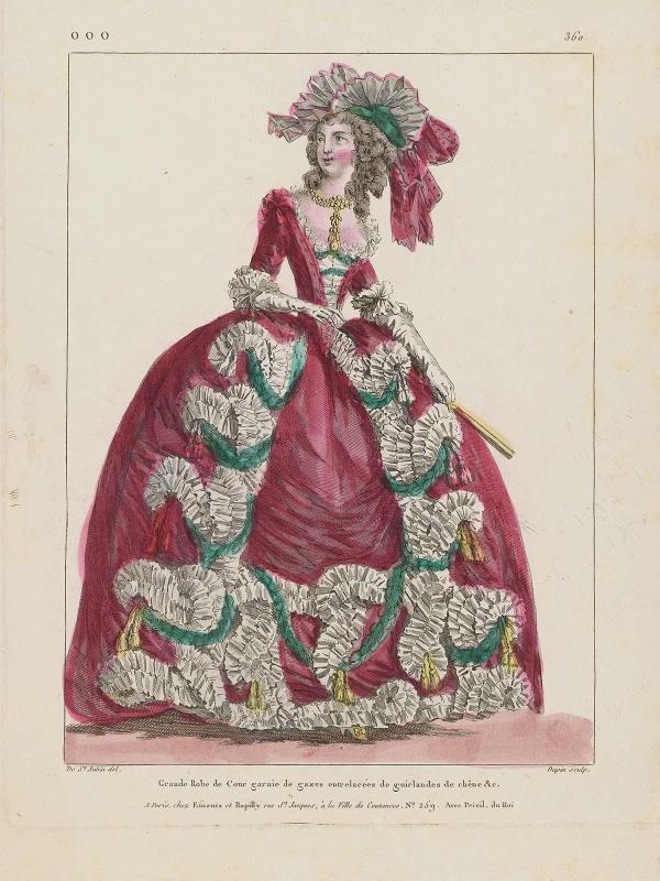 Gallerie des Modes et Costumes Français. 1er cahier de grandes robes d'etiquette de cour de la France faisant suite aux costumes français.  ooo.360 "Grande Robe de Cour..."