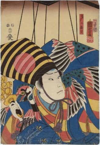 Actor Arashi Rikaku II as a Sanbasô Marionette (Ayatsuri Sanbasô)