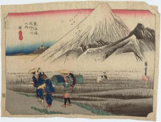Hara: Mount Fuji in the Morning (Hara, asa no Fuji), from the series Fifty-three Stations of the Tôkaidô Road (Tôkaidô gojûsan tsugi no uchi), also known as the First Tôkaidô or Great Tôkaidô