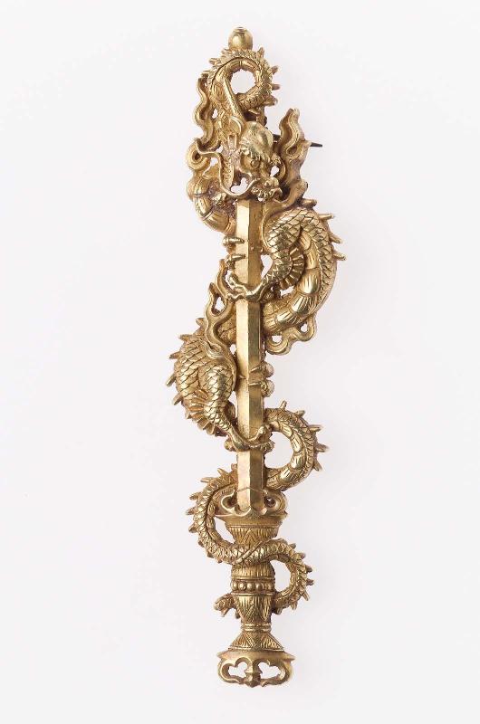 Large menuki in the form of a dragon and ken