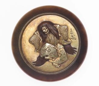 Kagami netsuke with design of a no actor in the Shakkyo role