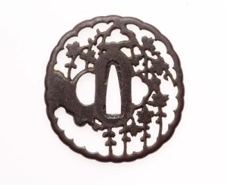 Tsuba with design of weeping cherry