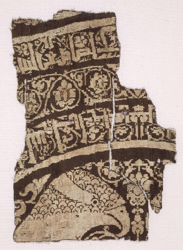 Fragment  with paired falcons in roundels