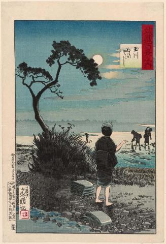 Bleaching Cloth at the Jewel River (Tamagawa nunosarashi), from the series One Hundred Views of Musashi Province (Musashi hyakkei no uchi)