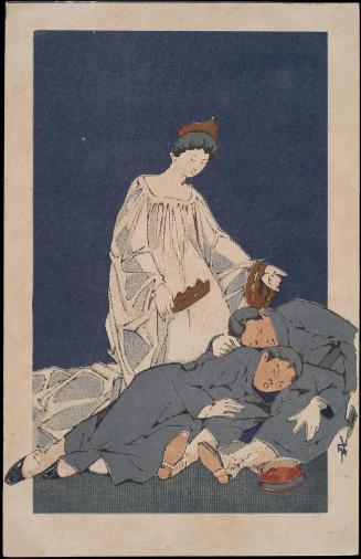 Woman Awarding Crowns to Sleeping Soldiers from the series Commemoration of the Victory of the Russo-Japanese War