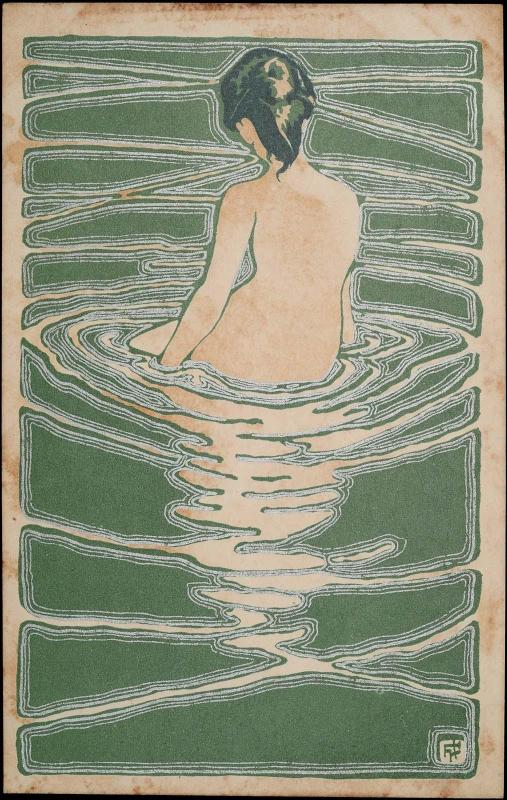 Female Nude Seated in Water