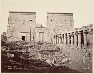 Dromos and first pylon of the temple of Isis, island of Philae