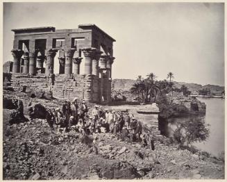 Group of tourists in front of Trajan's Kiosk at Philae