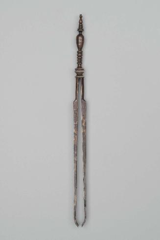 Forceps with baluster-shape handle (one of an eleven-piece set of medical instruments)