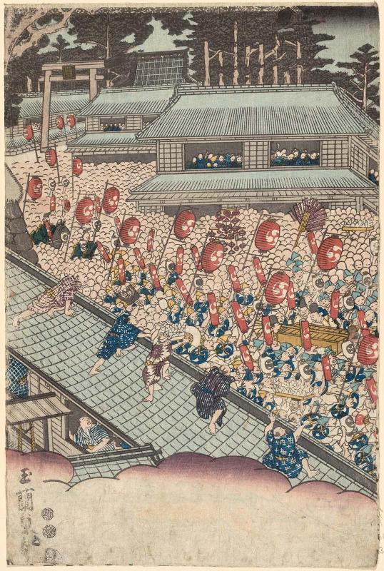 The Tennô Festival Procession Departs from the Shrine (Tennô gosairei miyade no zu)