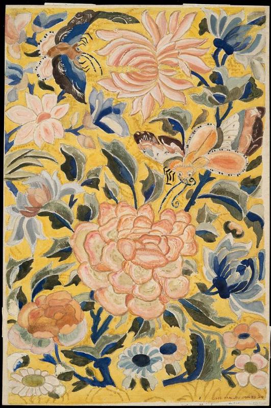 Chinese Embroidery (copied from Han-Chinese woman's domestic skirt, embroidered with silk thread, in MFA collection)