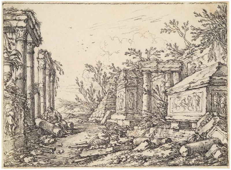 Landscape with Philosopher amid Ruins (Vanitas Capriccio)