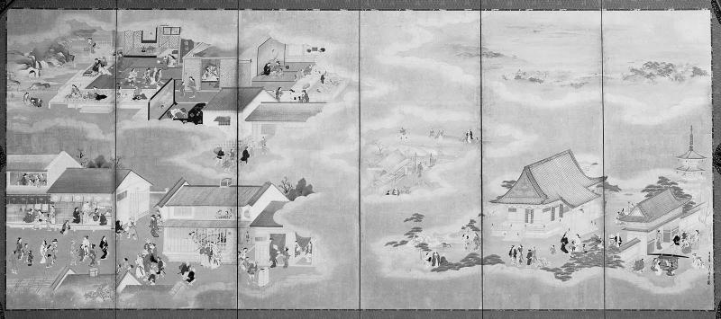 Genre Scenes of Famous Places in Edo:  Asakusa and Yoshiwara