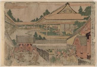 Act III (Sandanme), from the series Perspective Pictures of the Storehouse of Loyal Retainers, a Primer (Uki-e Kanadehon Chûshingura)