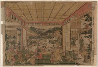 Act VII (Shichidanme), from the series Perspective Pictures of the Storehouse of Loyal Retainers, a Primer (Uki-e Kanadehon Chûshingura)